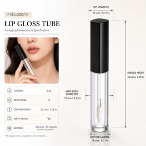 3 ml Lip Gloss Tube, 76 mm | PKGLG0009