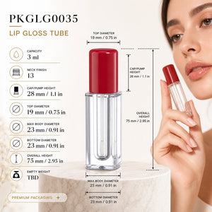 3 ml Lip Gloss Tube, 75 mm | PKGLG0035