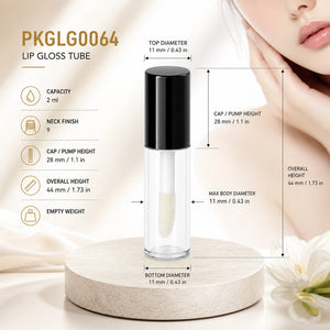 2 ml Lip Gloss Tube, 44 mm | PKGLG0064